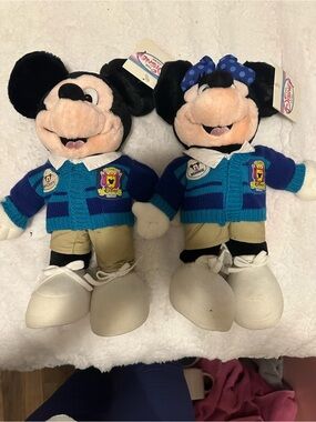 Disney Mickey & Minnie Plush Cast Member Dolls in Blue Sweaters